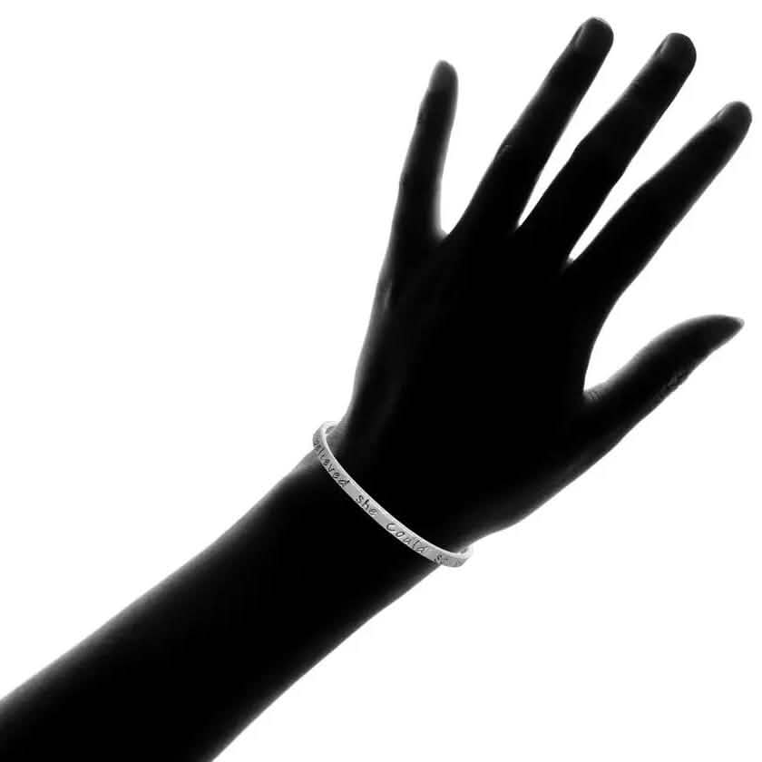 "She believed she could so she did" Inspirational Cuff Bracelet